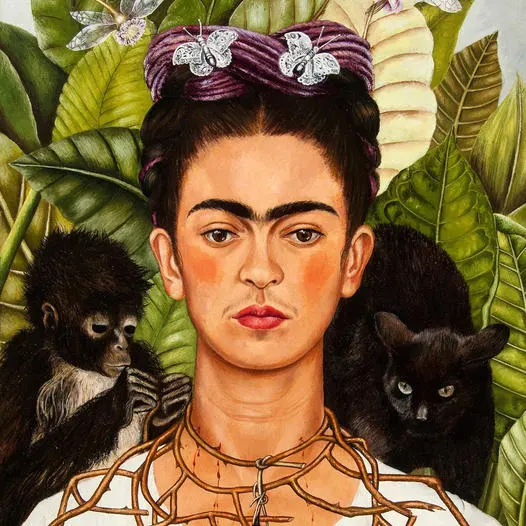 Frida Kahlo Self Portrait With Thorn Necklace And Hummingbird at Mexican Geniuses in London