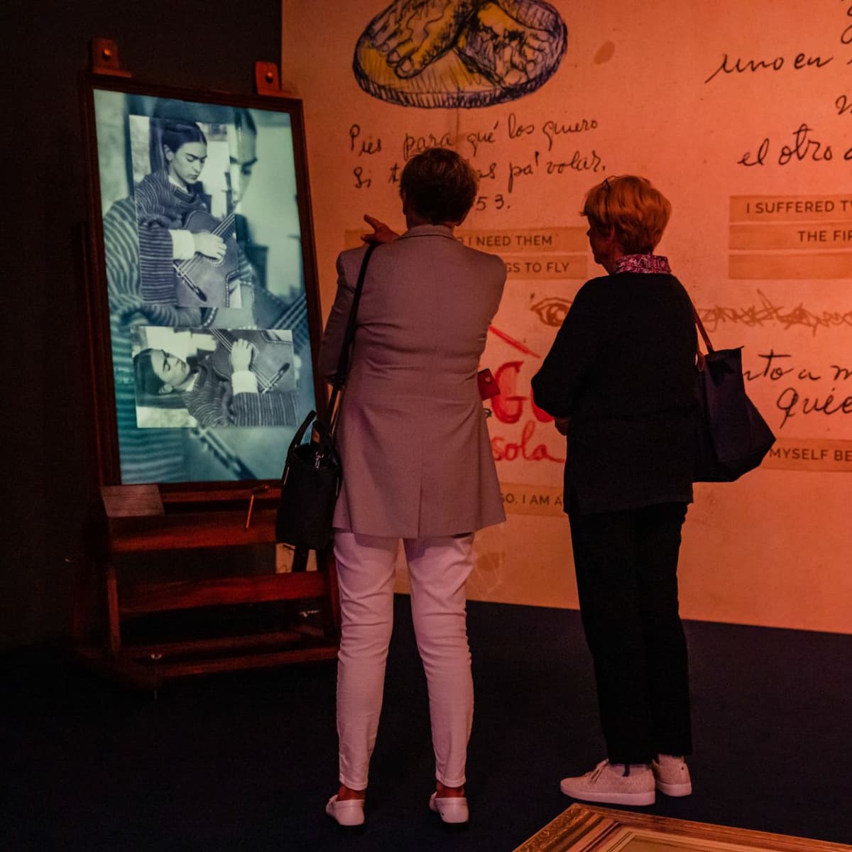 Visitors at the Frida & Diego Immersive Experience in London